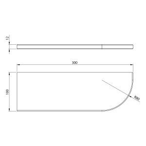 Sapho ABELINE rohová police rockstone 300x100mm, excentrická, bílá mat AE300-0101
