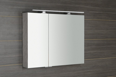 Sapho MIRRÓ galerka s LED osvětlením, 90x70x16cm, dub stříbrný MC090-0011