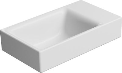 GSI NUBES keramické umývátko 40x23cm, bez otvoru, pravé/levé, bílá mat 9636009