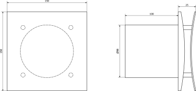 Sapho EIRA koupelnový ventilátor axiální, 15W, potrubí 100mm, bílá EI101