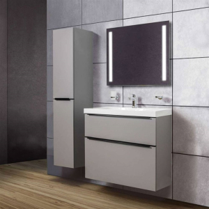 Mereo Mailo, koupelnová skříňka vysoká 170 cm, černé madlo, Multidecor, Dub Wotan CN594LPBDWOT