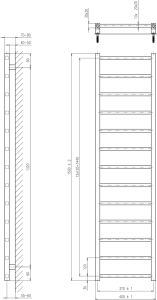 Sapho METRO LIGHT otopné těleso 400x1500 mm, černá mat IR447TB