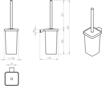 Gedy GLAMOUR WC štětka závěsná, mléčné sklo, chrom 573303