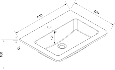 Mereo Siena, koupelnová skříňka s umyvadlem z litého mramoru 61 cm, antracit mat CN430M