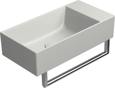 GSI KUBE X keramické umývátko 50x25cm, broušená spodní hrana, bez otvoru, pravé/levé, cenere mat 94869017