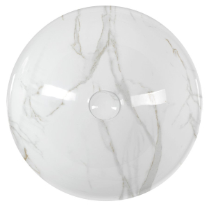 Sapho DALMA keramické umyvadlo na desku, Ø 42 cm, carrara MM117