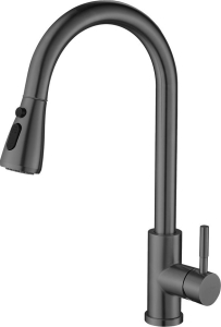 Sapho MIKELA stojánková dřezová baterie s výsuvnou sprškou, gun metal 1106-30GM