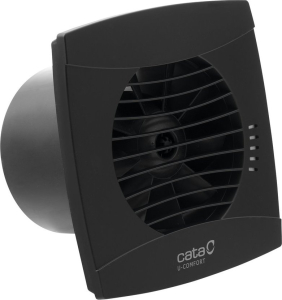 Cata UC-12 TH koupelnový ventilátor axiální s automatem, 12W, potrubí 120mm, černá 01302200