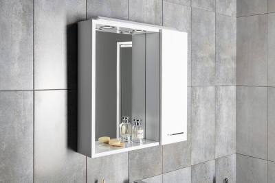 Aqualine ZOJA/KERAMIA FRESH galerka s LED osvětlením, 60x60x14cm, pravá, bílá 45022
