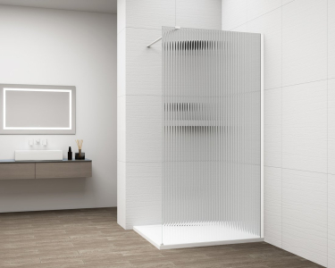 Polysan ESCA WHITE MATT jednodílná sprchová zástěna k instalaci ke stěně, sklo Flute, 1200 mm ES1312-03