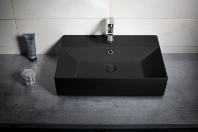 Isvea SISTEMA keramické umyvadlo 60x42cm, černá mat 10SF50060-2N
