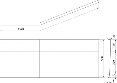 Polysan TIGRA L 150 panel čelní, bílá 72930