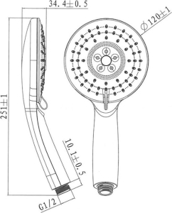 Mereo Sprchový set s tyčí, hadicí, ruční a talíř. kulatou sprchou, bílá CB95001SW1