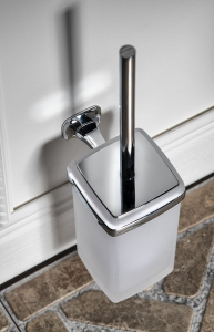METAFORM AIDA WC štětka závěsná, mléčné sklo, chrom AI008