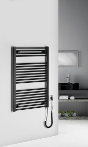 Aqualine DIRECT-E elektrické otopné těleso rovné 600x960 mm, 400 W, černá ILE96TB