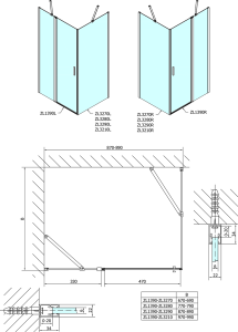 Polysan ZOOM obdélníkový sprchový kout 900x800mm, L/P varianta ZL1390ZL3280