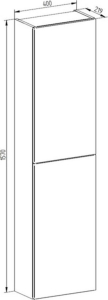 Mereo Aira, koupelnová skříňka 157 cm vysoká, levé otevírání, dub CN724L