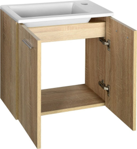 Aqualine ZOJA/KERAMIA FRESH umyvadlová skříňka 49x50x24, 5cm, dub platin 51047DP