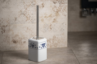 Gedy CIXI WC štětka na postavení, porcelán, bílá/modrá CX3389
