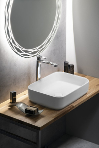 Isvea INFINITY RECTANGLE keramické umyvadlo na desku, 50x36cm, bílá mat 10NF65050-2L