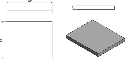 Sapho AVICE deska pod umyvadlo 60x50cm, tl.5cm, dub Rover AV64