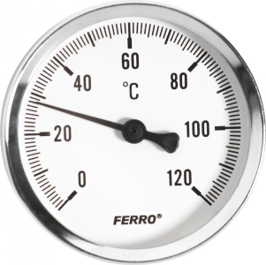 Novaservis Teploměr 63mm 1/2" AXIALNÍ 0-120°C T63120A