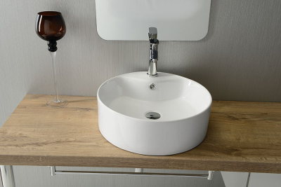 Sapho YAKARTA keramické umyvadlo na desku, Ø 46 cm, bílá BH7021