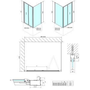 Polysan DEEP obdélníkový sprchový kout 1000x900mm L/P varianta, čiré sklo MD1910MD3316