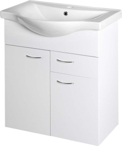Aqualine KERAMIA FRESH umyvadlová skříňka, 1 zásuvka, 60, 6x74x34cm, bílá 50064A