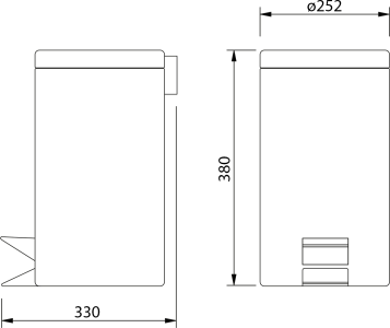 Aqualine SIMPLE LINE odpadkový koš kulatý 12l, nerez lesk 27112