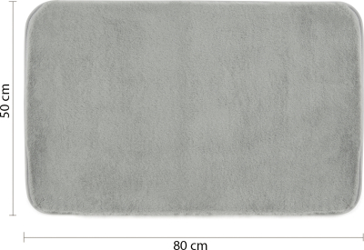 Gedy FUZZY koupelnová předložka, 50x80cm, 100% polyester, protiskluz, šedá 96FY508008