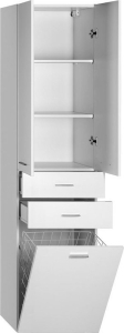Aqualine ZOJA/KERAMIA FRESH skříňka vysoká s košem 50x184x29cm, bílá 51293