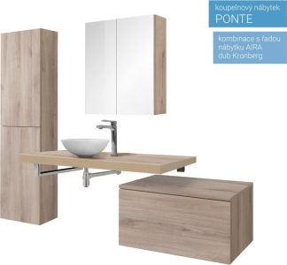 Mereo Ponte, koupelnová skříňka 70 cm, Multidecor, White Loft Pine CN291WLP1