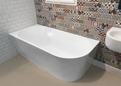 Aqualine TIBERA L rohová stojící vana, 170x80cm, bílá E1026