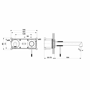 Sapho Koupelnový set VIERA 120, dub alabama / bílá mat KSET-037