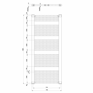 Aqualine DIRECT otopné těleso s bočním připojením 750x1680 mm, bílá ILR67T