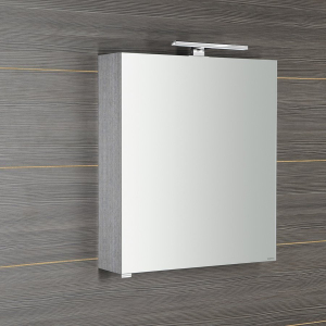 Sapho RIWA galerka s LED osvětlením, 60x70x17cm, dub stříbrný RIW060-0011