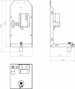 NOFER VELOX zrcadlová skříňka 70cm se senzorovým dávkovačem mýdla, vodovodní baterií a osoušečem rukou MUM000113