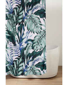 Aqualine Sprchový závěs 180x200cm, polyester, zelené listy ZV028