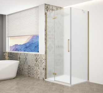 Gelco TRINITY GOLD MATT čtvercový sprchový kout 800x800mm, matné sklo, levé GT5680-80ML-G