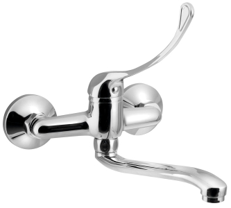 Aqualine AQUALINE 35 nástěnná baterie, lékařská páka, ramínko ploché zvýšené, 220mm, chrom 52144