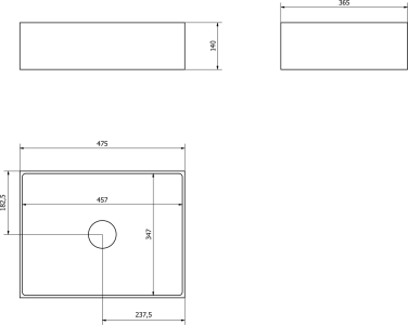 Sapho FORMIGO betonové umyvadlo na desku, 47, 5x36, 5cm, zelená mat FG123