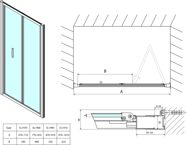 Polysan EASY sprchové dveře skládací 800mm, čiré sklo EL1980