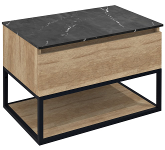 Sapho SKARA umyvadlová skříňka 80x50x45cm, černá mat/dub alabama CG008-2222