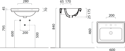 GSI CLASSIC keramické umyvadlo 60x46cm, bílá ExtraGlaze 8731111