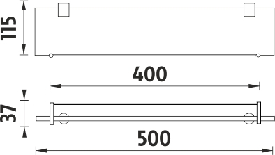Nimco BORMO Police s ohrádkou, 50 cm BR 11091BX-50-26