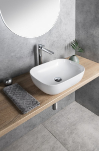Aqualine Keramické umyvadlo na desku 46x34 cm, bílá 46341