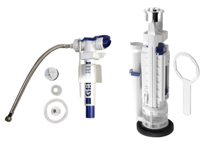 Kerasan Splachovací souprava s DUAL tlačítkem, spodní napouštění 1/2", chrom 752101
