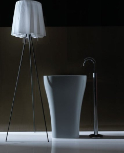 Kerasan AQUATECH keramické umyvadlo volně stojící, 60x85x40cm, bílá 374201