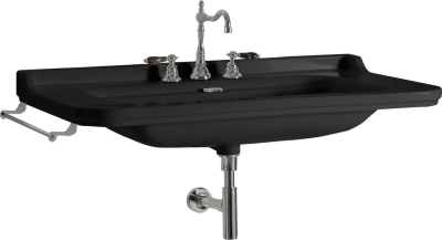 Kerasan WALDORF keramické umyvadlo 120x55cm, černá mat 4144K7